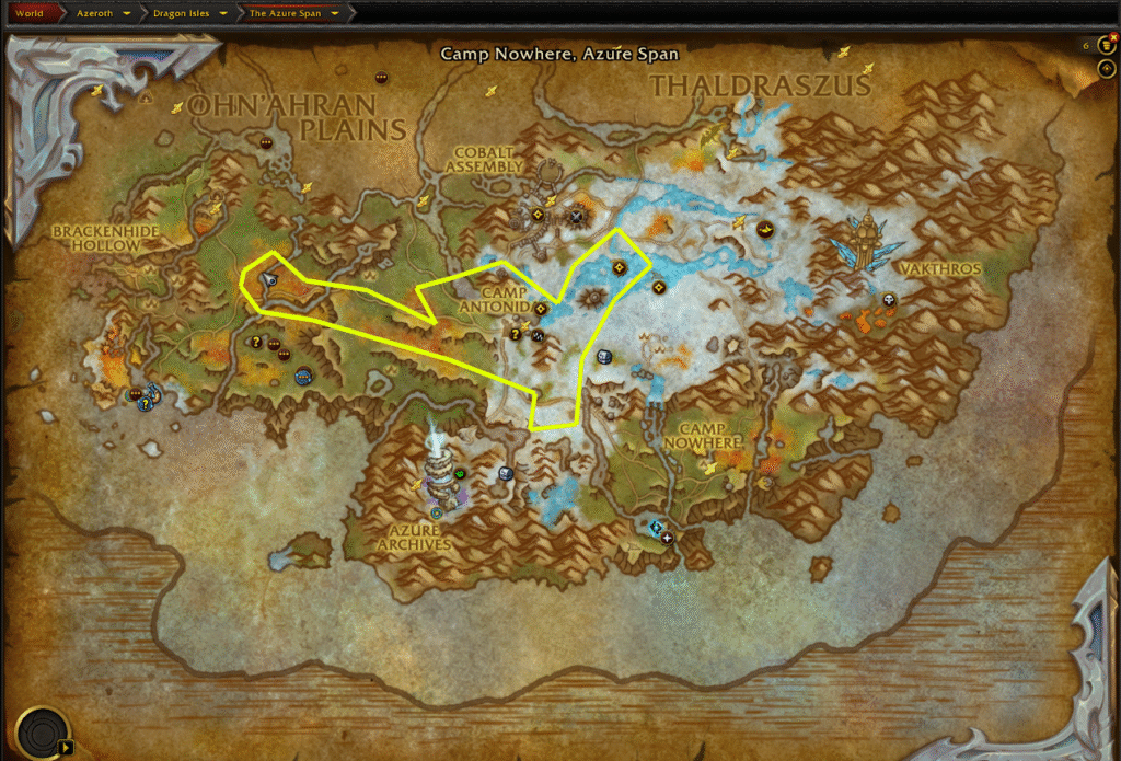 The azure span writhbark route 1