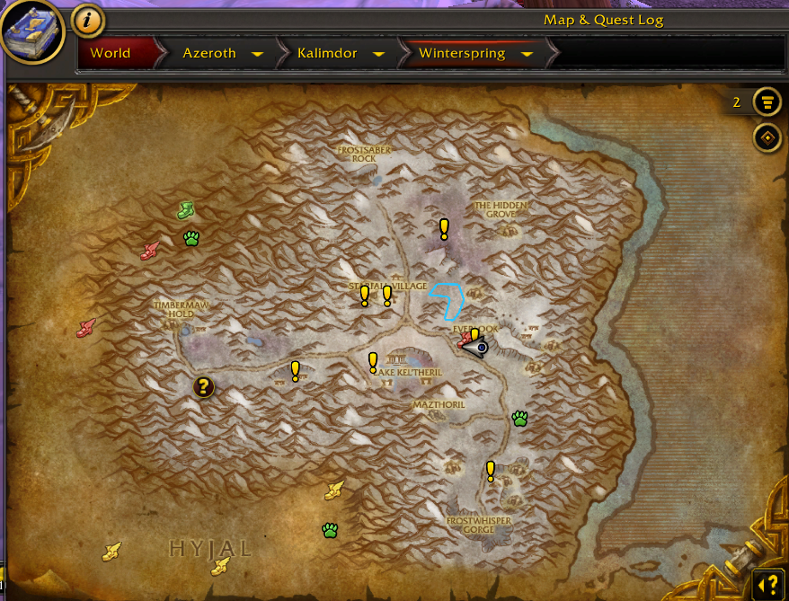 warbear leather route in winterspring