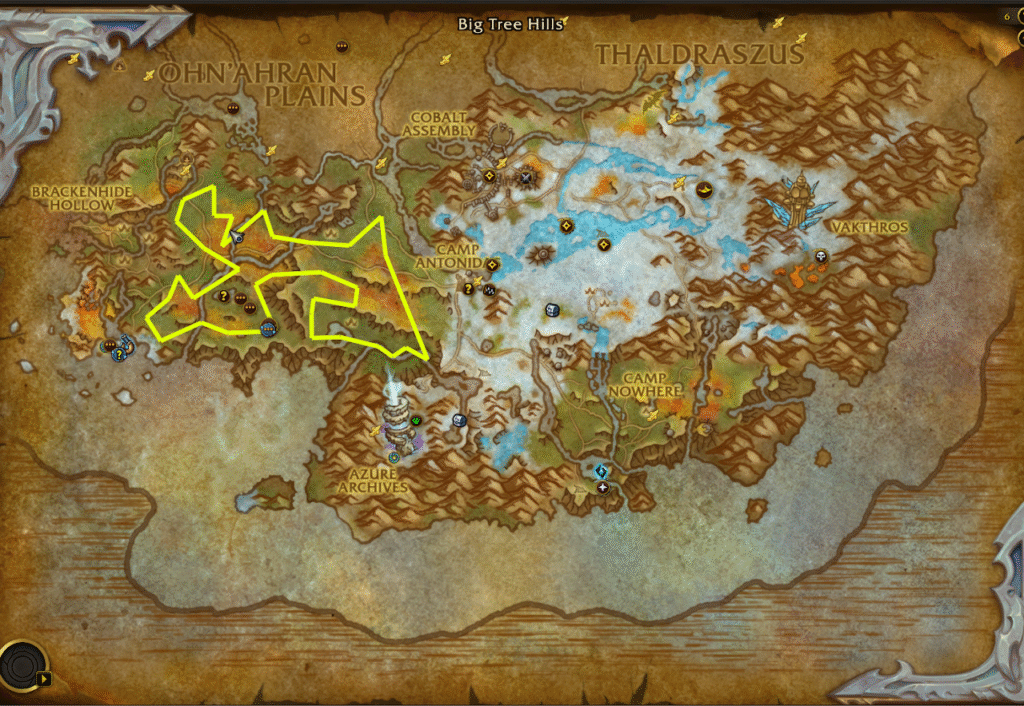 The Azure Span Writhbark Route 3 world of warcraft